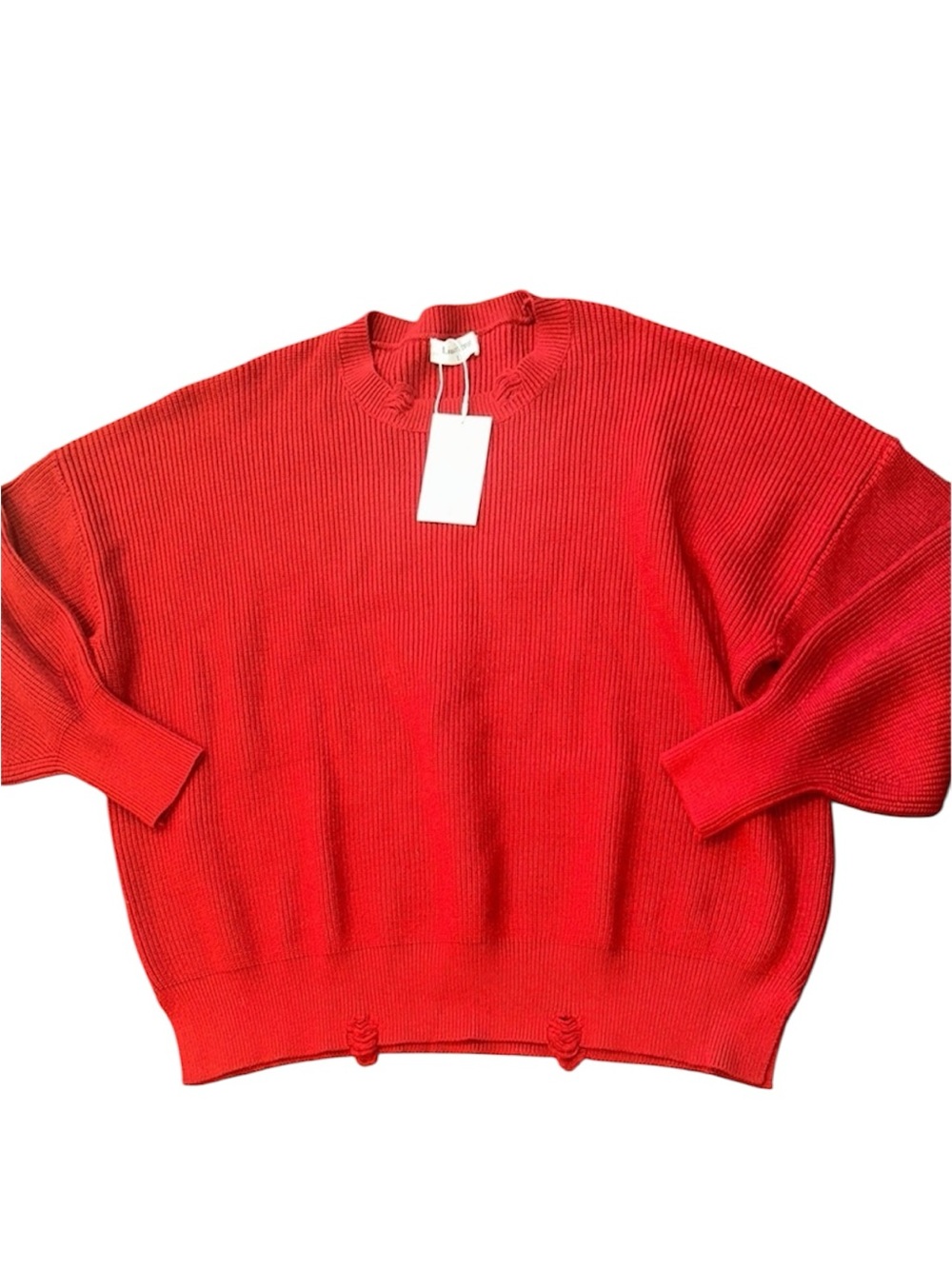 Red Women's knit Sweater size large new with tags